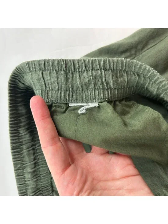 Old Navy Olive Green Linen Blend Wide Leg Lounge Pant L - Picture 6 of 8